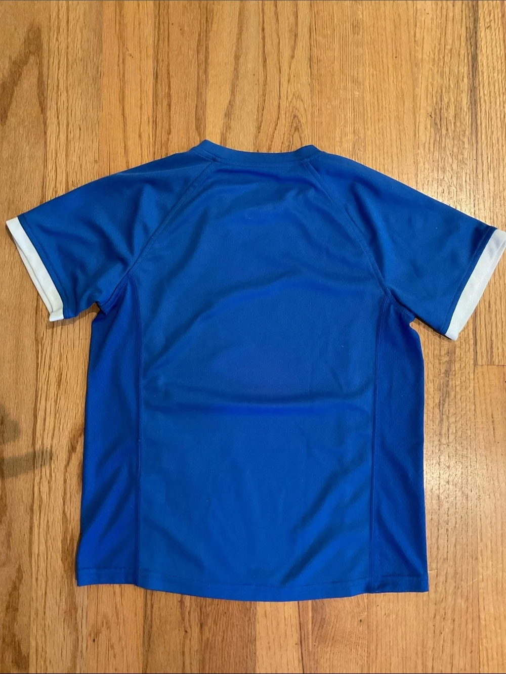 NIKE - TEE - Dri-Fit - Blue/White Nike Logo  &  Sleeve Boy’s Size S -Short Sleev
